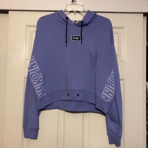 PINK Cropped Purple Hoodie